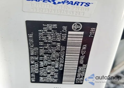 2010 Toyota Camry Base from USA, damaged, VIN 4T1BF3EK5AU557687